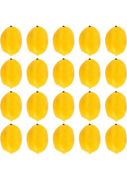 20 Adet Yapay Limon Sahte Limon Sahte Limon Meyveleri Sarı 3 Inç Uzun x 2 Inç Geniş (Yurt Dışından)