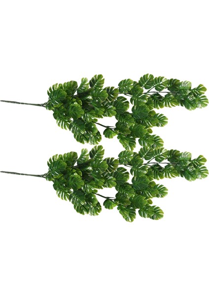 2 Adet Yapay Asılı Bitkiler Sahte Asma Sahte Asılı Rattan Monstera Yaprakları Yeşil Açık Uv Dayanıklı Bitkiler Yeşil (Yurt Dışından)