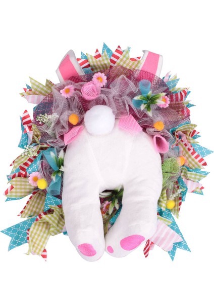 Paskalya Tavşanı Kapı Dekoru, Paskalya Tavşanı Popo Çelengi Ön Kapı Süslemeleri Bahar Açık Kapalı Asılı Çelenk (Yurt Dışından)