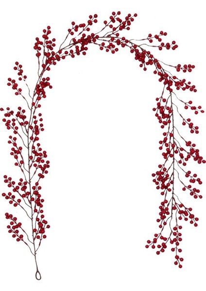 6.39FT Kırmızı Berry Noel Çelenk, Kış Noel Dekor Için Şömine Dekorasyonu Için Esnek Yapay Berry Çelenk (Yurt Dışından)