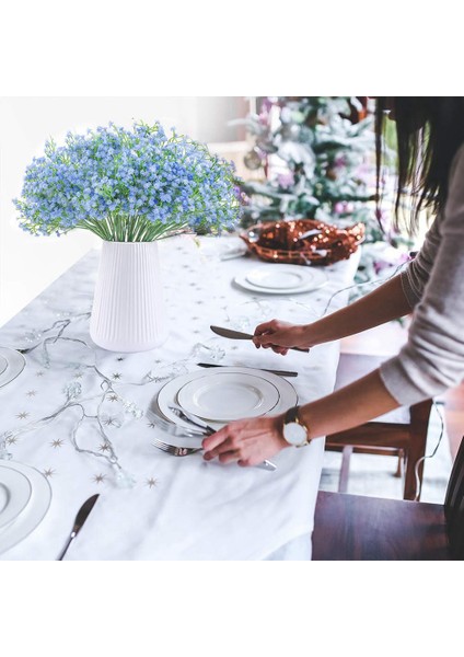 12 Adet Bebek Nefes Gypsophila Yapay Bitkiler Düğün Parti Dekorasyon Gerçek Dokunmatik Çiçekler Dıy Ev Bahçe (Gök Mavisi) (Yurt Dışından)
