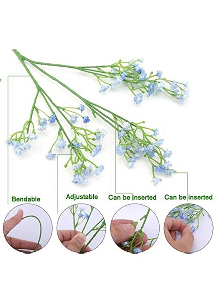 12 Adet Bebek Nefes Gypsophila Yapay Bitkiler Düğün Parti Dekorasyon Gerçek Dokunmatik Çiçekler Dıy Ev Bahçe (Gök Mavisi) (Yurt Dışından)