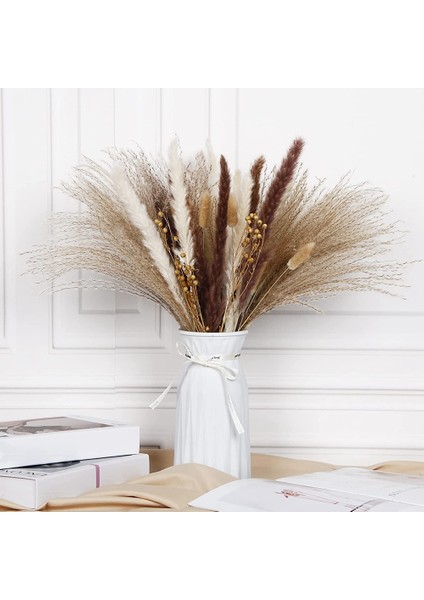 Pappas Çim Erikleri, Kabarık Pappas Çim Bitki Dalları, Tusk ve Bulldog, Sahte Pappas Buket Bitkiler Ev Dekor Düğün (Yurt Dışından) modelleri