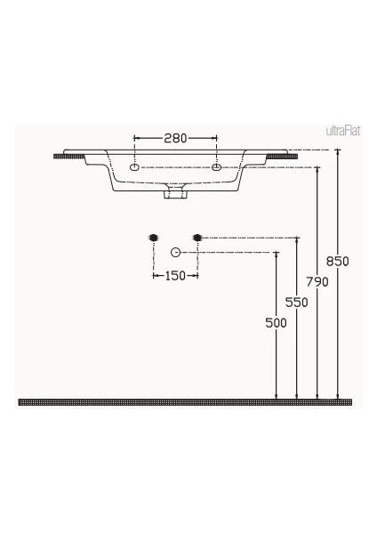 Sistemat Flat Lavabo 76 cm