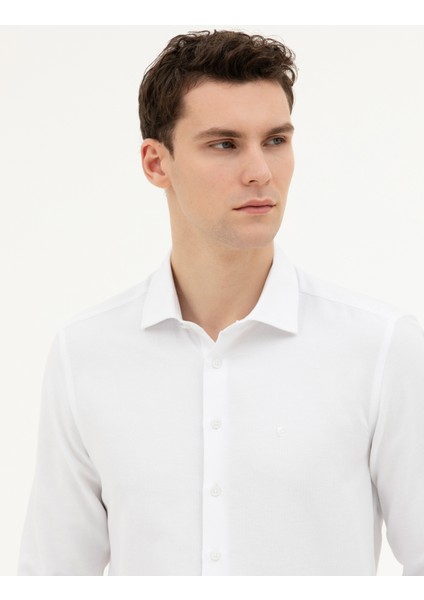 Erkek Beyaz Slim Fit Uzun Kollu Gömlek 50282961-VR013 fiyatları