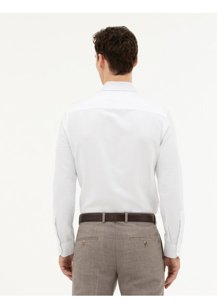Erkek Beyaz Slim Fit Uzun Kollu Gömlek 50282961-VR013 indirimleri