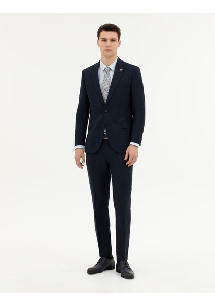 Erkek Lacivert Ex. Slim Fit Yün Takım Elbise 50285269-VR033