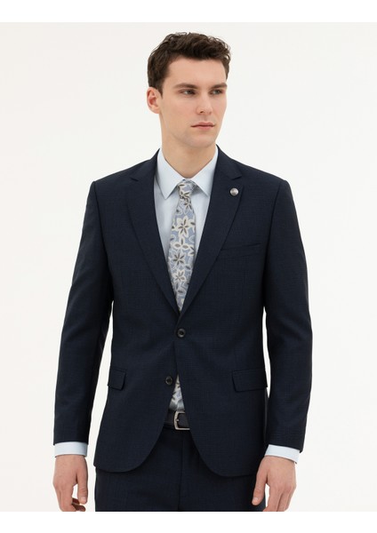 Erkek Lacivert Ex. Slim Fit Yün Takım Elbise 50285269-VR033