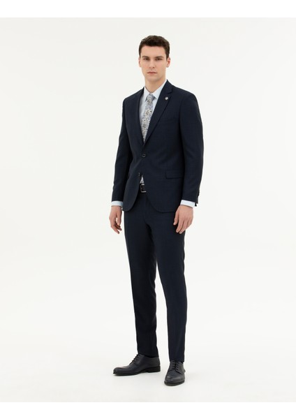 Erkek Lacivert Ex. Slim Fit Yün Takım Elbise 50285269-VR033