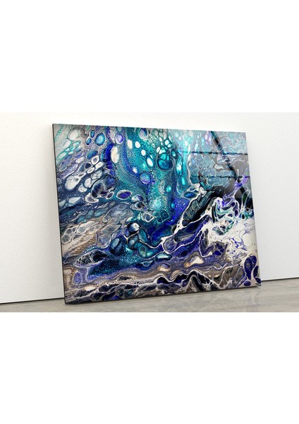 Mavi Mermer Desenli Temperli Cam Duvar Tablosu fiyatları