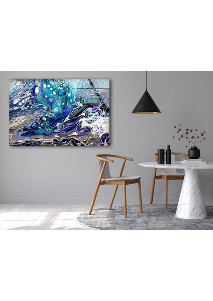 Mavi Mermer Desenli Temperli Cam Duvar Tablosu fırsatları