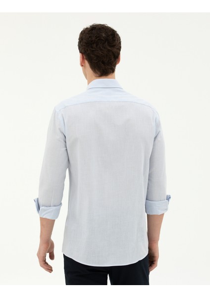 Erkek Açık Mavi Slim Fit Uzun Kollu Gömlek 50283343-VR095 indirimleri