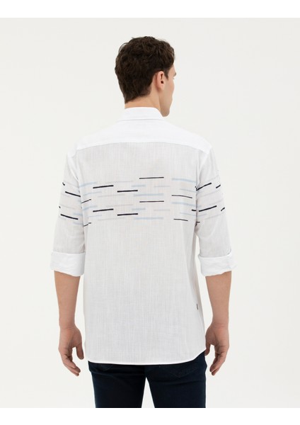 Erkek Lacivert Slim Fit Uzun Kollu Gömlek 50284922-VR033 indirimleri