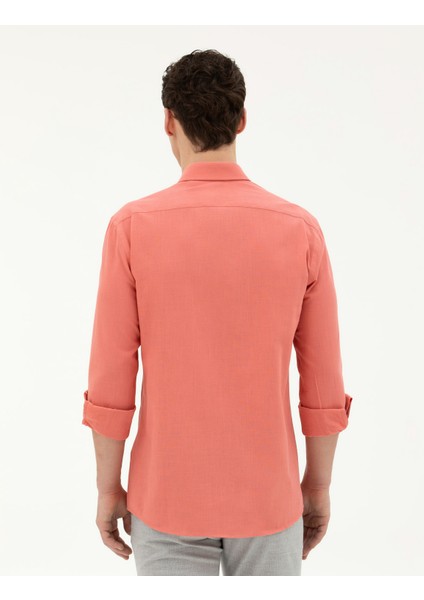 Erkek Pembe Slim Fit Uzun Kollu Gömlek 50283343-VR186 indirimleri