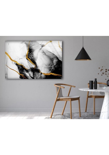 Beyaz Mermer Desenli Cam Duvar Tablosu modelleri