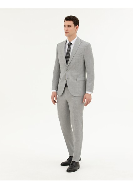 Erkek Açık Gri Ex. Slim Fit Yün Takım Elbise 50285280-VR001