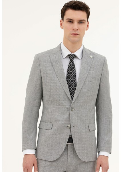 Erkek Açık Gri Ex. Slim Fit Yün Takım Elbise 50285280-VR001
