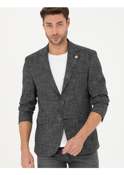 Erkek Siyah Slim Fit Ceket 50288523-VR046 modelleri