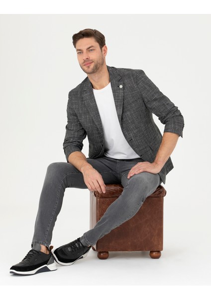 Erkek Siyah Slim Fit Ceket 50288523-VR046 fırsatları