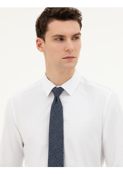 Erkek Beyaz Slim Fit Uzun Kollu Basic Gömlek 50285595-VR013