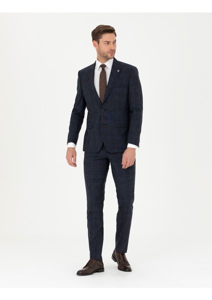 Erkek Lacivert Slim Fit Takım Elbise 50285327-VR033