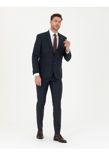 Erkek Lacivert Slim Fit Takım Elbise 50285327-VR033 fırsatları