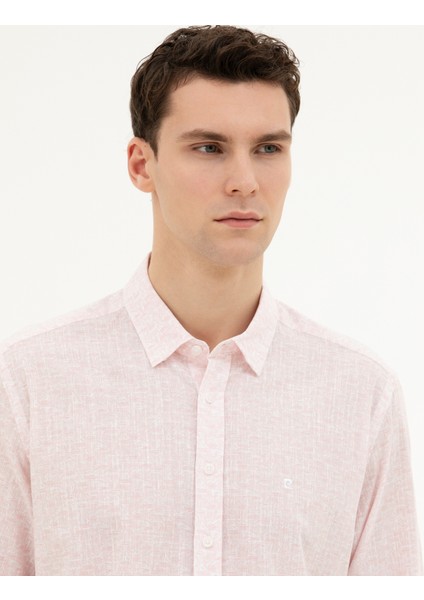 Erkek Açık Pembe Regular Fit Uzun Kollu Gömlek 50284926-VR078