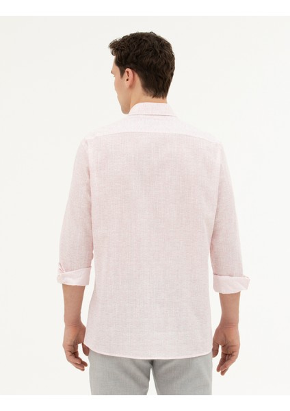 Erkek Açık Pembe Regular Fit Uzun Kollu Gömlek 50284926-VR078