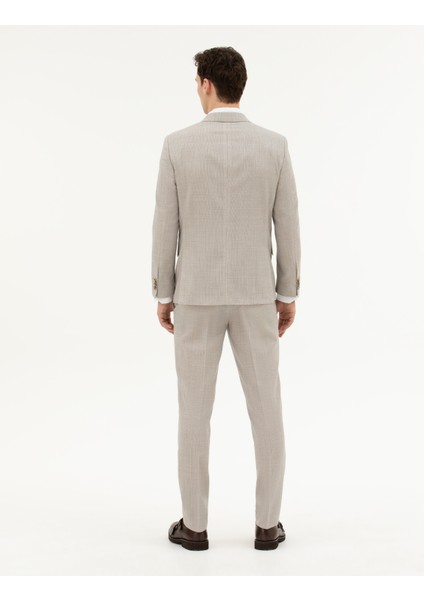 Erkek Bej Ex. Slim Fit Yün Takım Elbise 50285280-VR011