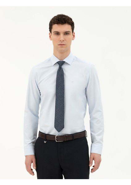 Erkek Açık Mavi Slim Fit Uzun Kollu Basic Gömlek 50285562-VR003