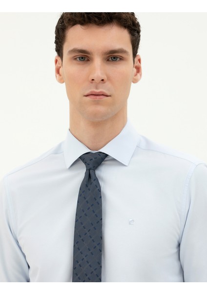 Erkek Açık Mavi Slim Fit Uzun Kollu Basic Gömlek 50285562-VR003