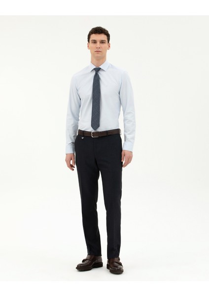 Erkek Açık Mavi Slim Fit Uzun Kollu Basic Gömlek 50285562-VR003