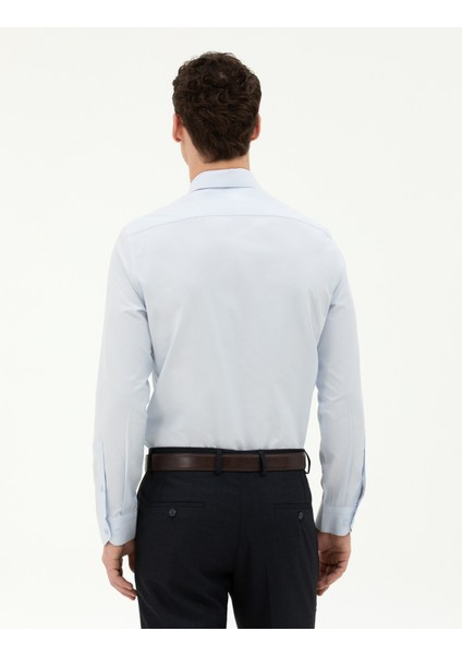 Erkek Açık Mavi Slim Fit Uzun Kollu Basic Gömlek 50285562-VR003