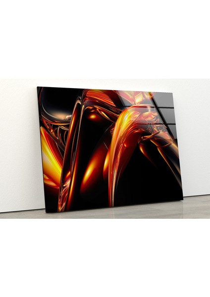 Kırmızı Soyut Cam Duvar Tablosu fiyatları