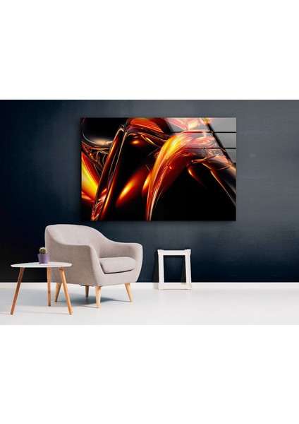 Kırmızı Soyut Cam Duvar Tablosu modelleri