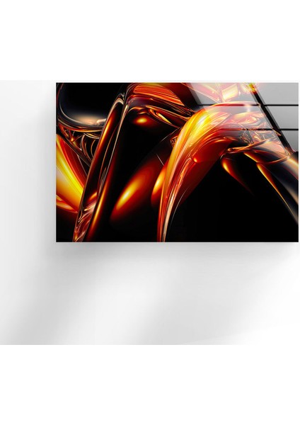 Kırmızı Soyut Cam Duvar Tablosu fırsatları