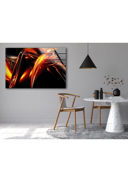 Kırmızı Soyut Cam Duvar Tablosu indirimleri