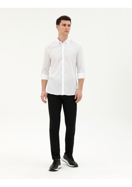 Erkek Siyah Slim Fit Jogger Kanvas Pantolon 50284271-VR046