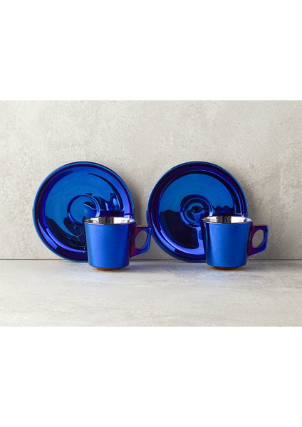 Kyra Cam 4 Parça 2 Kişilik Kahve Fincan Takımı Lacivert modelleri