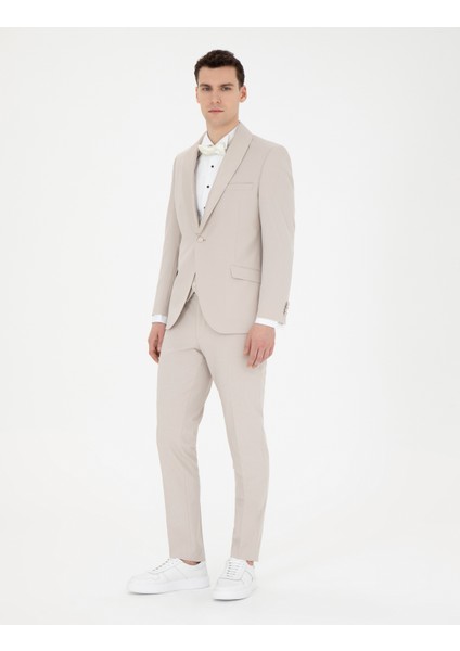 Erkek Bej Ex. Slim Fit Yelekli Smokin 50288078-VR011 indirimleri