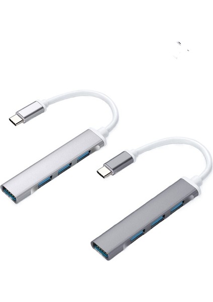 Type-C Dördü Bir Arada Usb3.0 Genişletme Yuvası Adaptörü Dizüstü Cep Telefonu Dördü Bir Arada Dönüştürücü (Yurt Dışından)