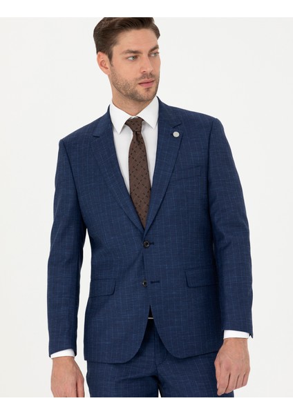 Erkek İndigo Slim Fit Çizgili Takım Elbise 50285352-VR028 fiyatları