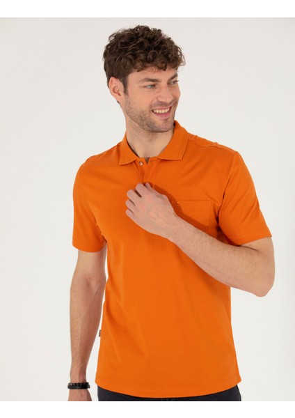Erkek Kahverengi Regular Fit Polo Yaka Merserize Tişört 50262668-VR040 fiyatları