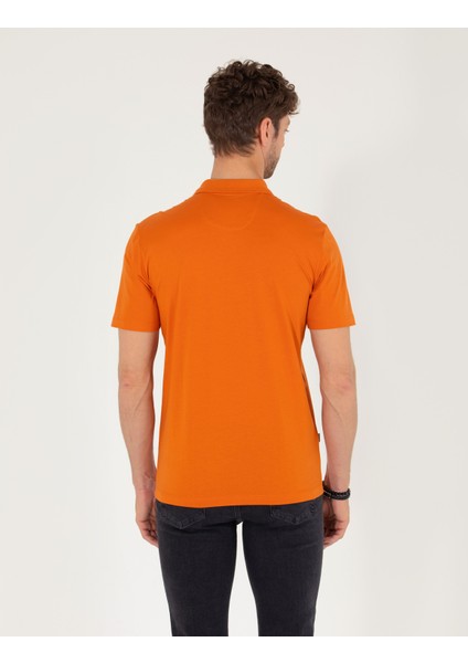 Erkek Kahverengi Regular Fit Polo Yaka Merserize Tişört 50262668-VR040 indirimleri