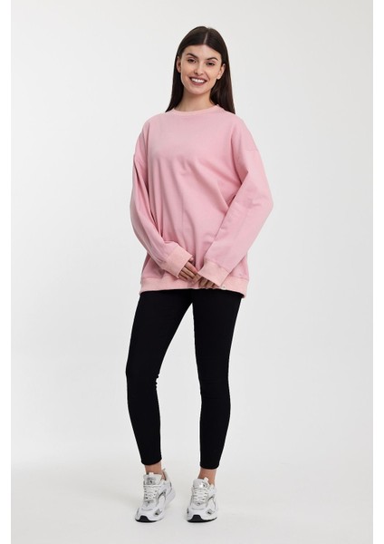 Bisiklet Yaka Oversıze SWEATSHIRT(B24-00196)