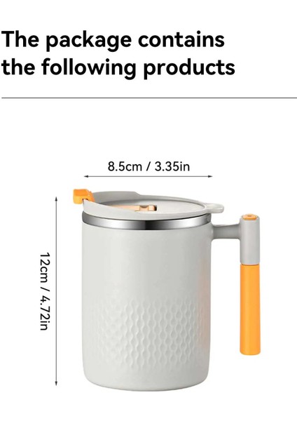 Paslanmaz Çelik Kahve Fincanı Kapaklı Kupa Kahve Kupa Çift Duvar Saplı Isıya Dayanıklı Drinkware (Yurt Dışından)