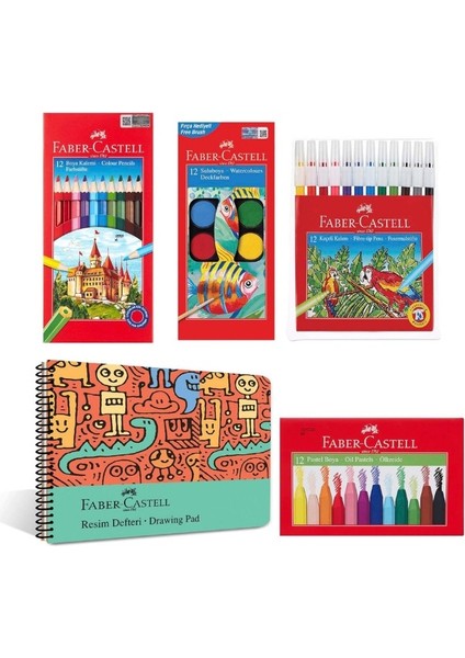 Faber Castell Boyama Seti ve Resim Defteri 25 * 35 cm