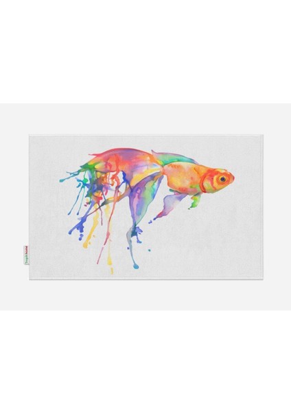 Goldfish Banyo Paspası, Püsküllü Banyo Paspas Takımı, Renkli Balık Desen Banyo Perdesi ve Paspası modelleri