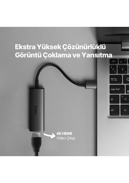 4in1 100W Type C Çoğaltıcı Çevirici Hub, 2x Usb, 1x Pd Type C ve 1x 4K Hdmi Girişli Çoğaltıcı Adaptör