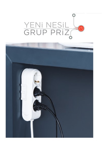 Yeni Nesil Anahtarlı Çocuk Korumalı Beşli Topraklı Grup Priz 3 Metre Kablolu fırsatları